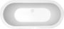 Xellanz Ligbad Vrijstaand Nero Ovaal 80x178x55cm Glasvezelversterkt Hoogwaardig Acryl Glans Zwart Wit met Badwaste en Overloop - Thumbnail 1