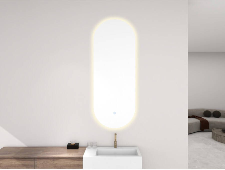 Wiesbaden Ovale Spiegel Lumia met Dimbare LED Verlichting en Spiegelverwarming 50 x 100 cm
