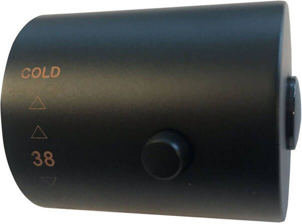 Wiesbaden Caral thermostaatknop voor thermostatische regendoucheset opbouw mat zwart