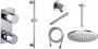 Xellanz Regendoucheset Inbouw Plafond Benno 30cm Rond Chroom Thermostaatkraan Handdouche Glijstang - Thumbnail 1