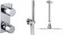 Xellanz Regendoucheset Inbouw Plafond Mila Thin 20cm Rond Chroom Thermostaatkraan Handdouche - Thumbnail 1