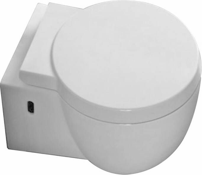 Xellanz Toiletpot Hangend Villa 49 5x40 5x35cm Wandcloset Keramiek Diepspoel Nano Coating EasyClean Glans Wit met Softclose Toiletbril