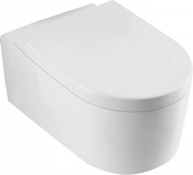 Xellanz Toiletpot Hangend Jinny 55x36x34 5cm Wandcloset Keramiek Diepspoel Nano Coating EasyClean Glans Wit met Softclose Toiletbril