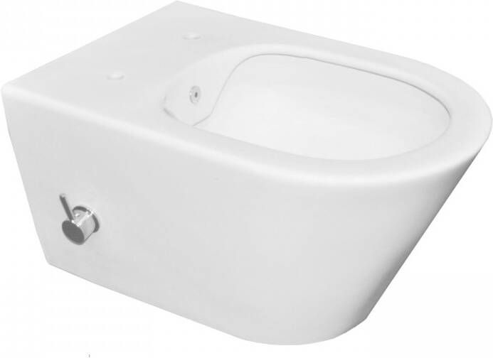wiesbaden Wandcloset Luxe Rimless 53 cm Inclusief Ingebouwde Bidet MW KD Mat Wit