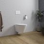 Wiesbaden Vesta rimless hangend diepspoel toilet met Tornado-flush met Flatline toiletzitting met softclose en quick-release 42 x 36 x 52 5 cm mat zwart - Thumbnail 12