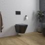Wiesbaden Wandcloset Stereo | 53 cm | Rimless | Incl.Toiletzitting | Keramiek | Zwart mat - Thumbnail 1