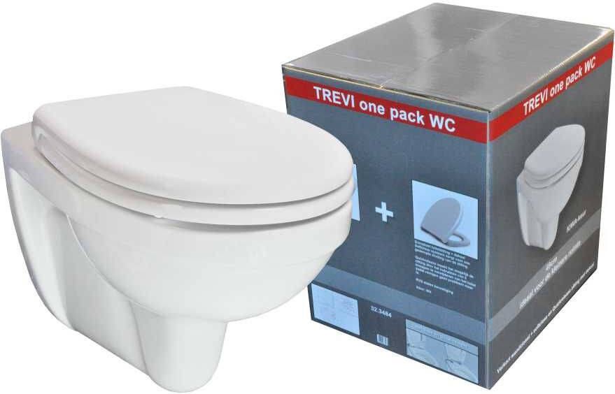 Xellanz Toiletpot Hangend Trevi One Pack Diepspoel Wandcloset Keramiek Glans Wit met Softclose