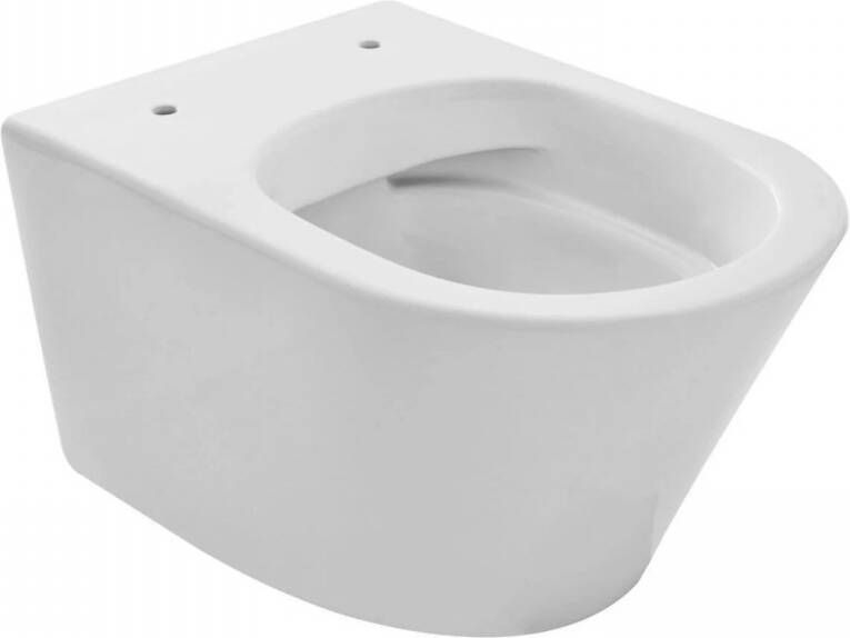 Wiesbaden Toiletpot Hangend 52x35x36cm Diepspoel Wandcloset Rimles Mat Wit