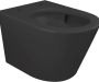 Wiesbaden Vesta rimless hangend toilet met Tornado-flush 42 x 36 x 52 5 cm mat zwart - Thumbnail 1