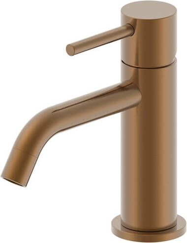 Wiesbaden Wastafelmengkraan Opbouw Style Uitloop 6.5 cm 1-hendel Geborsteld Brons Koper