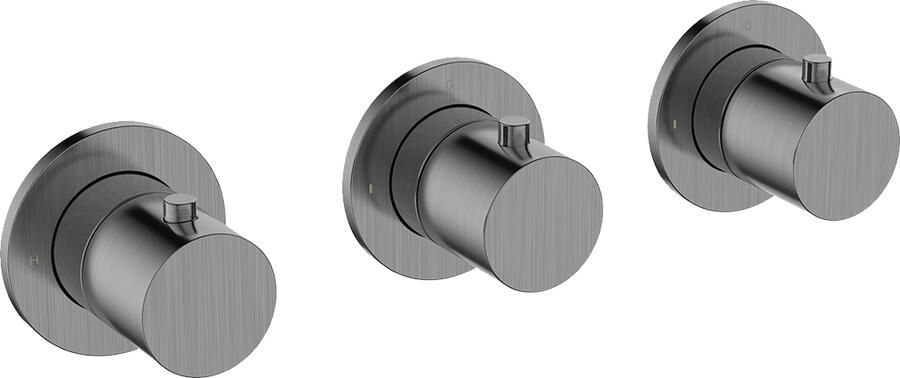 Boss & Wessing Afbouwdeel Thermostatische Douchekraan BWS Cemal Met 2 Stopkranen Gunmetal PVD