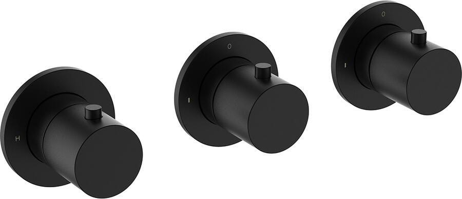 Boss & Wessing Afbouwdeel Thermostatische Douchekraan BWS Cemal Met 2 Stopkranen Mat Zwart