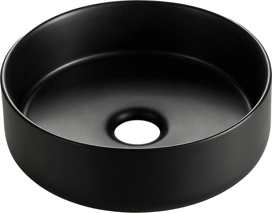Boss & Wessing BWS Oliva Waskom 36x12 cm Rond Keramiek Mat Zwart