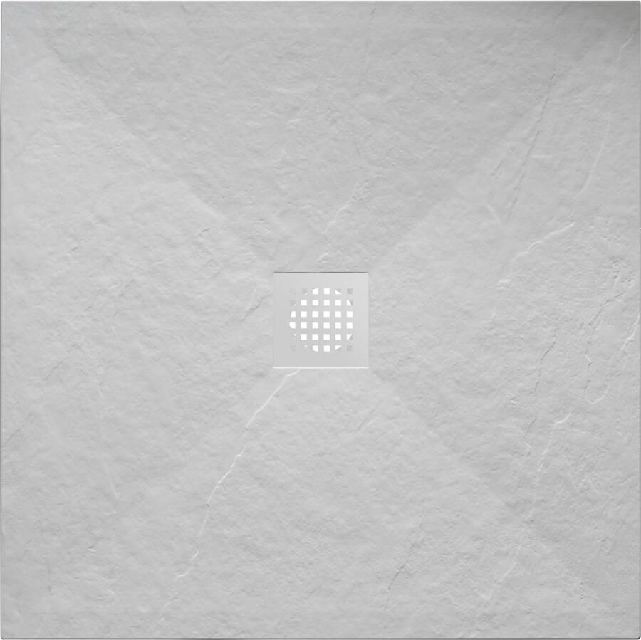 Wiesbaden Douchebak Stonea Antislip Composiet 90x90x3 cm Inkortbaar Mat Wit