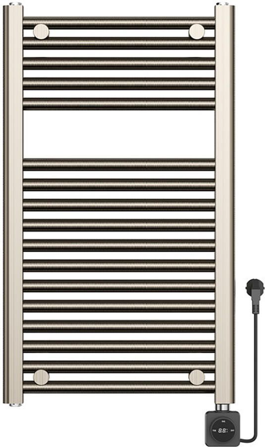 Wiesbaden Elara Elektrische Radiator 400W Smart WiFi 76 6x45 cm Geborsteld Staal PVD