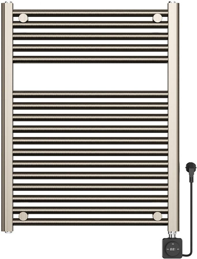 Wiesbaden Elara Elektrische Radiator 400W Smart WiFi 76 6x60 cm Geborsteld Staal PVD