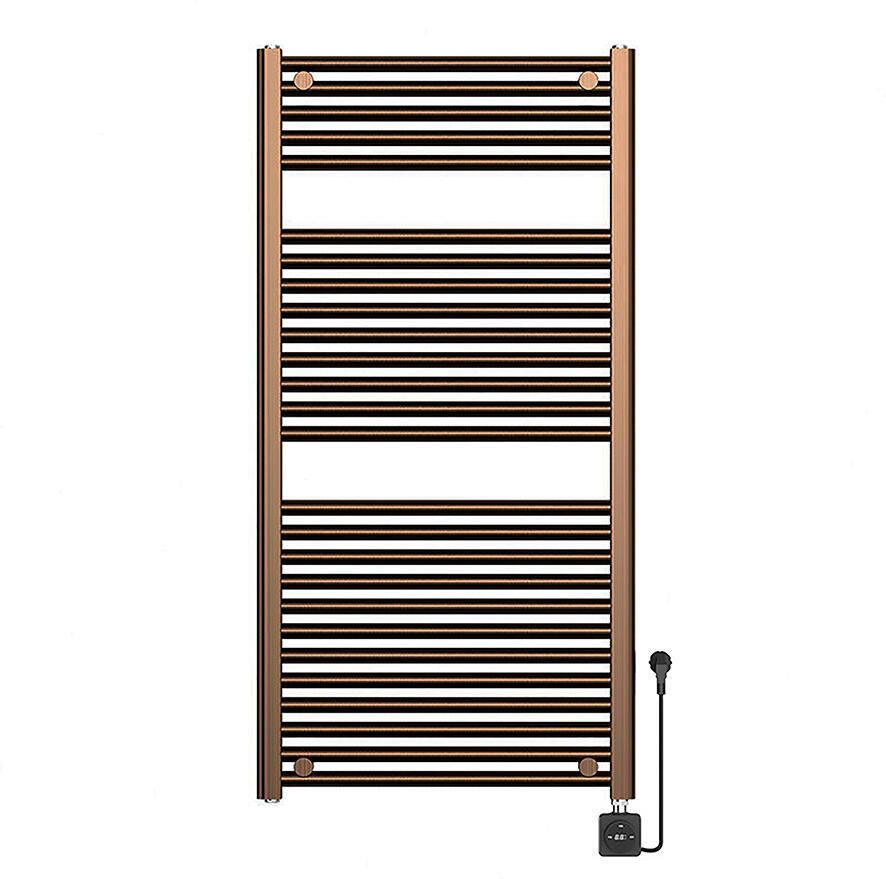 Boss & Wessing Elektrische Radiator BWS Lara 118.5x60 Cm Smart Wifi Geborsteld Brons Koper PVD