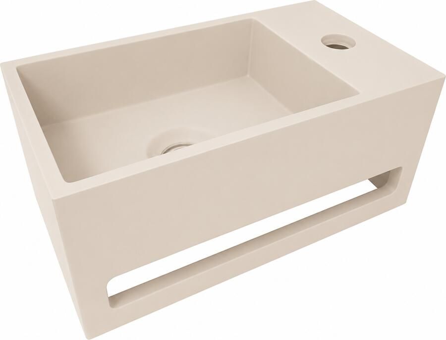 Wiesbaden Fontein Julia Rechts Rechthoekig 35x20x16cm Solid Surface Beige