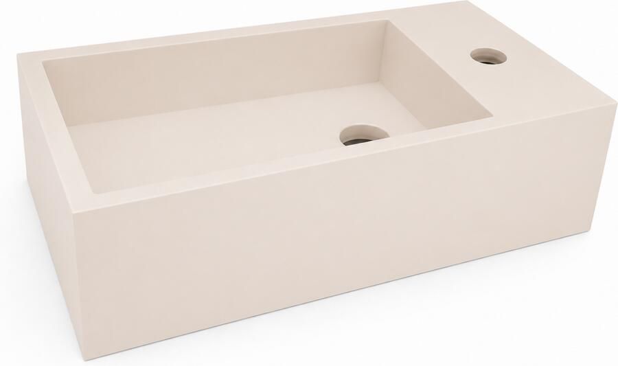 Wiesbaden Fontein Lotte Rechts Rechthoekig 40x22x10cm Solid Surface Beige