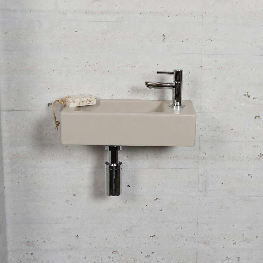 Wiesbaden Fonteinset Mat Beige Color Chroom (kraangat rechts)
