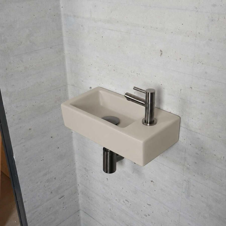 Wiesbaden Fonteinset Mat Beige Color Gun Metal (kraangat rechts)
