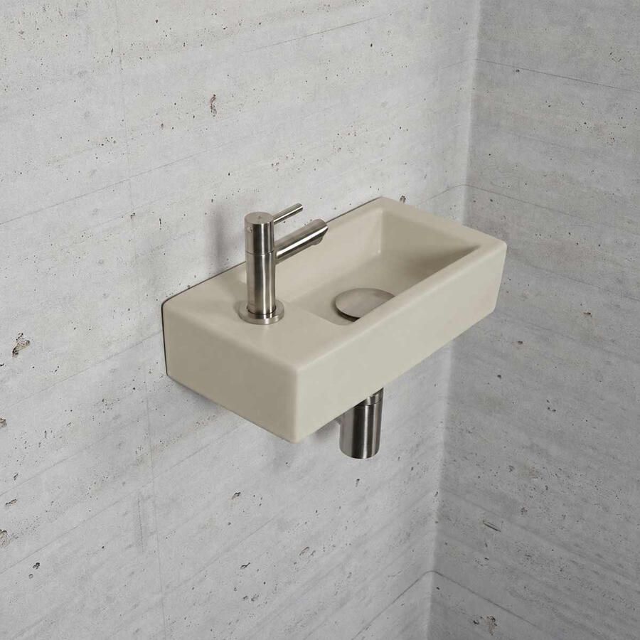 Wiesbaden Fonteinset Mat Beige Color RVS (kraangat links)