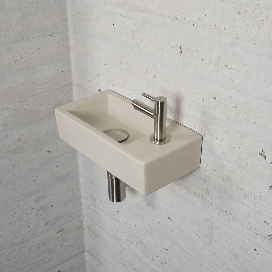 Wiesbaden Fonteinset Mat Beige Color RVS (kraangat rechts)