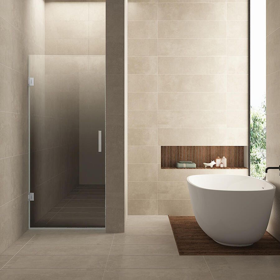 Wiesbaden Glas Voor Nisdeur Links Less 70x200 cm 8 mm Nano Spiegelrook- naar Helder Glas