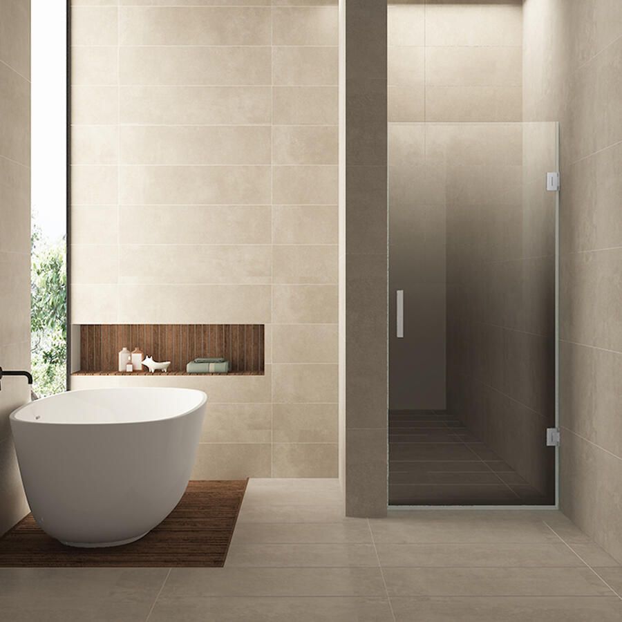Wiesbaden Glas Voor Nisdeur Links Less 90x200 cm 8 mm Nano Spiegelrook- naar Helder Glas