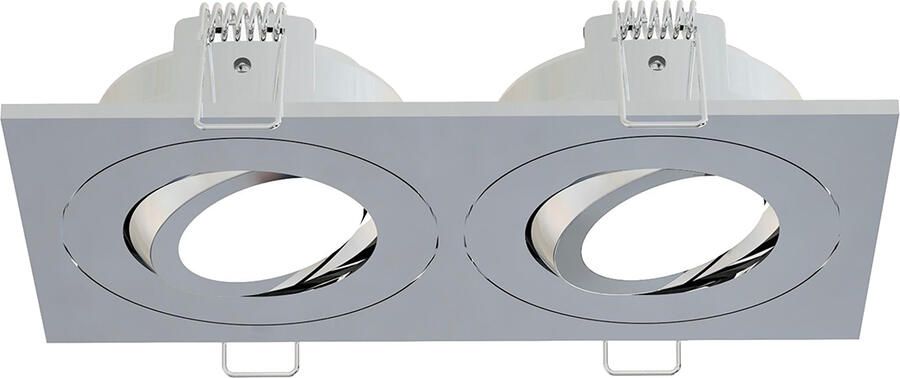 Wiesbaden Inbouwspot Dubbel Spotz Dimbaar IP65 Chroom