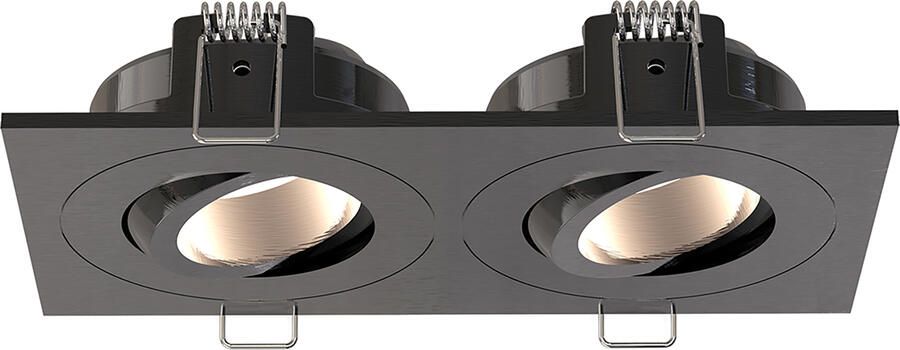 Wiesbaden Inbouwspot Dubbel Spotz Dimbaar IP65 Gunmetal