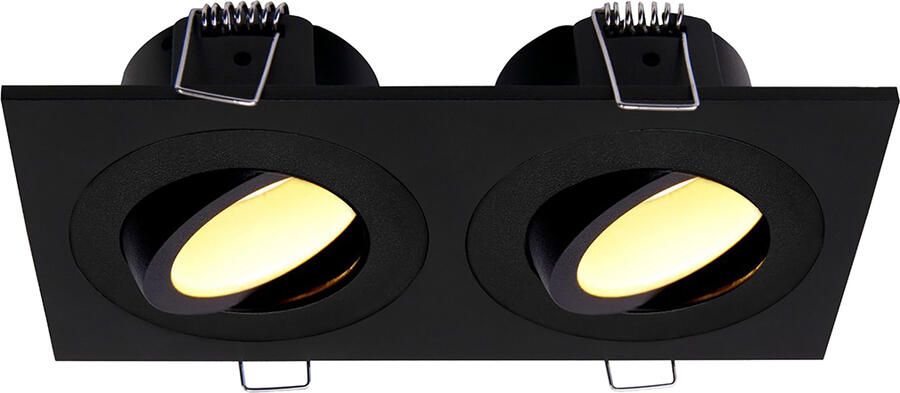 Wiesbaden Inbouwspot Dubbel Spotz Dimbaar IP65 Mat Zwart