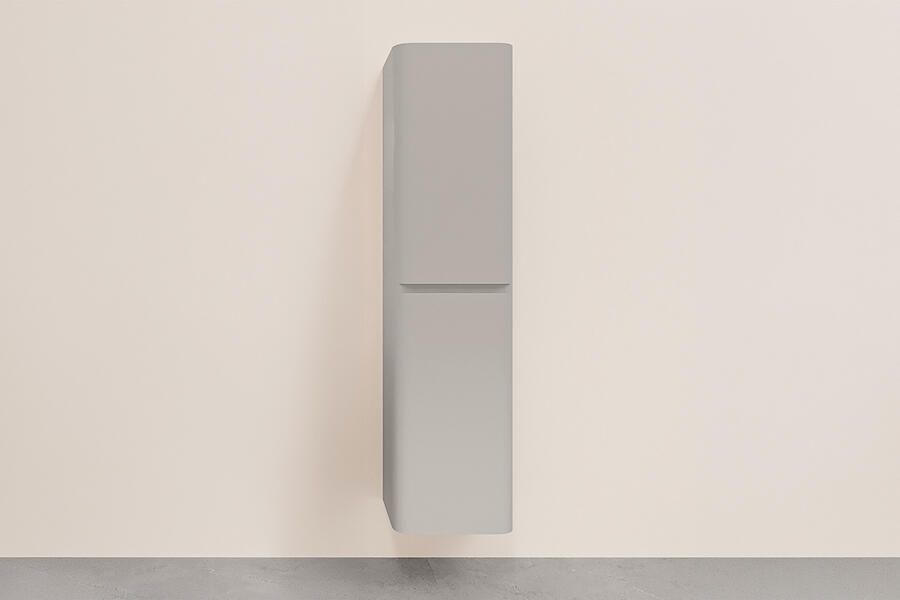 Wiesbaden Kolomkast Novira 160x40x35 cm Afgeronde Hoeken Geribbeld Mat Zand