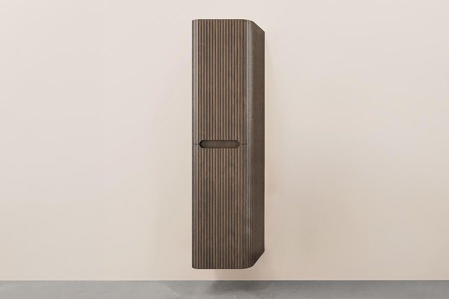 Wiesbaden Kolomkast Sulora 160x40x35 cm Afgeronde Hoeken Geribbeld Bruin Eiken