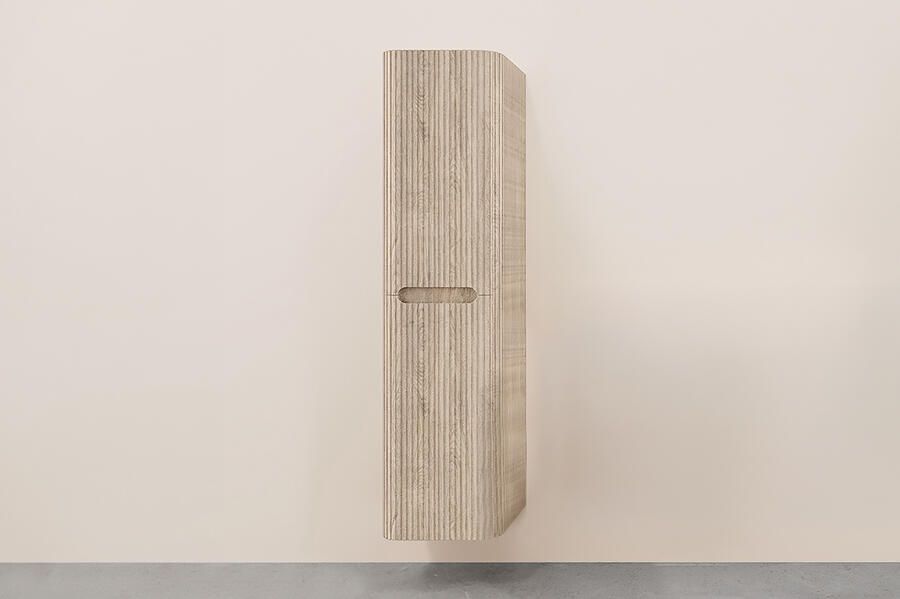 Wiesbaden Kolomkast Sulora 160x40x35 cm Afgeronde Hoeken Geribbeld Licht Eiken