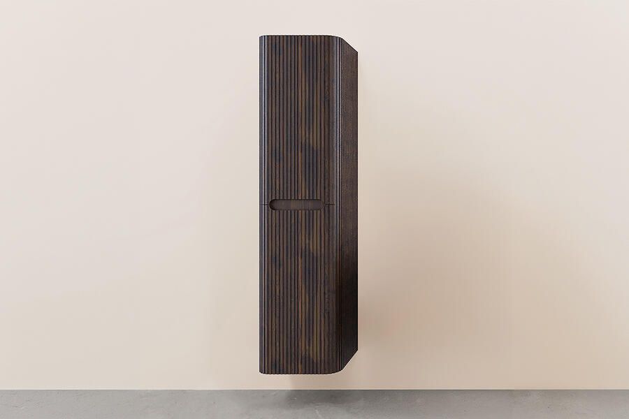 Wiesbaden Kolomkast Sulora 160x40x35 cm Afgeronde Hoeken Geribbeld Walnoot