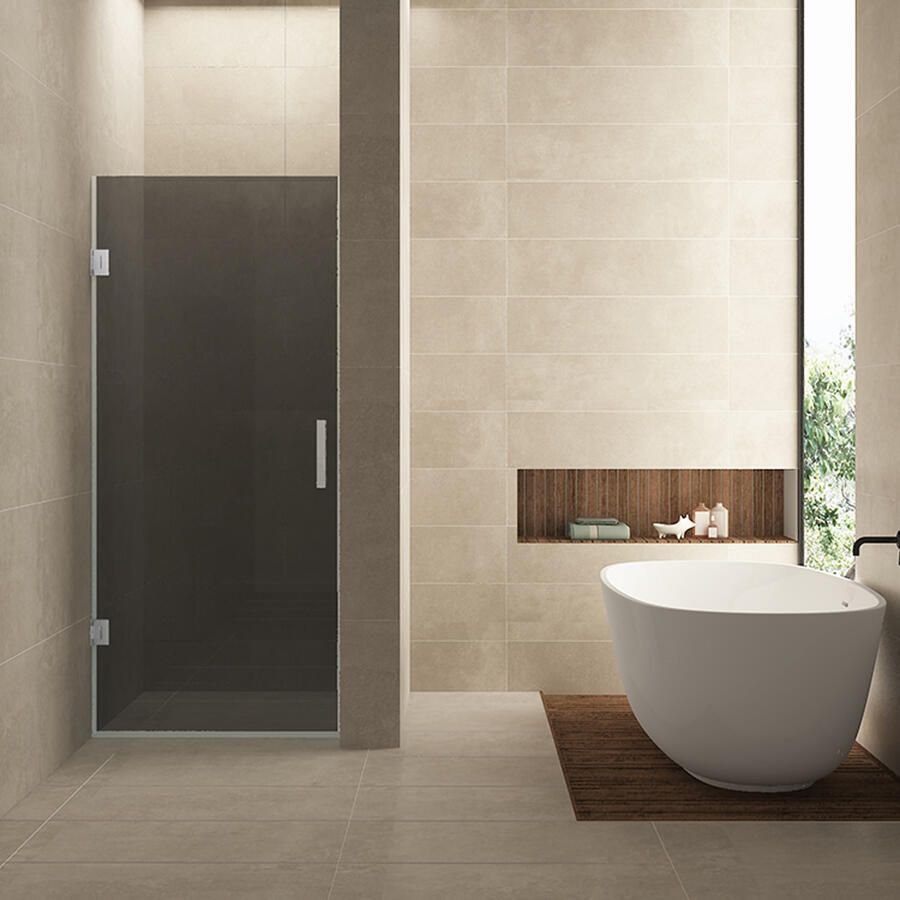 Wiesbaden Nisdeur Less 80x200 cm 8 mm Nano Rookglas Chroom