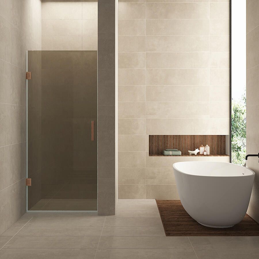 Wiesbaden Nisdeur Less 70x200 cm 8 mm Nano Vintage Brons Glas Geborsteld Brons Koper