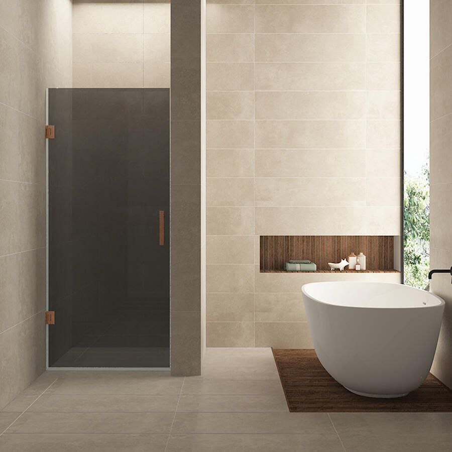 Wiesbaden Nisdeur Less 90x200 cm 8 mm Nano Rookglas Geborsteld Brons Koper