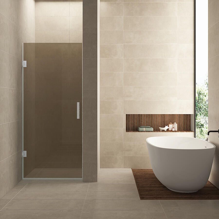 Wiesbaden Nisdeur Less 90x200 cm 8 mm Nano Vintage Brons Glas Geborsteld Staal