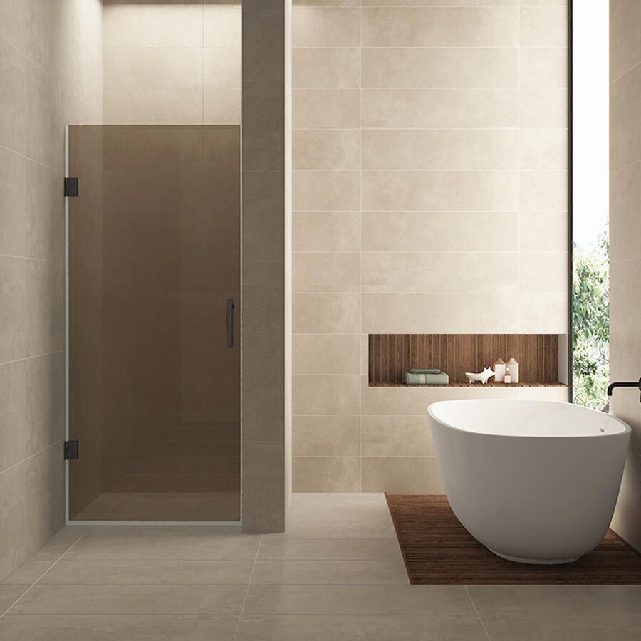 Wiesbaden Nisdeur Less 90x200 cm 8 mm Nano Vintage Brons Glas Gunmetal