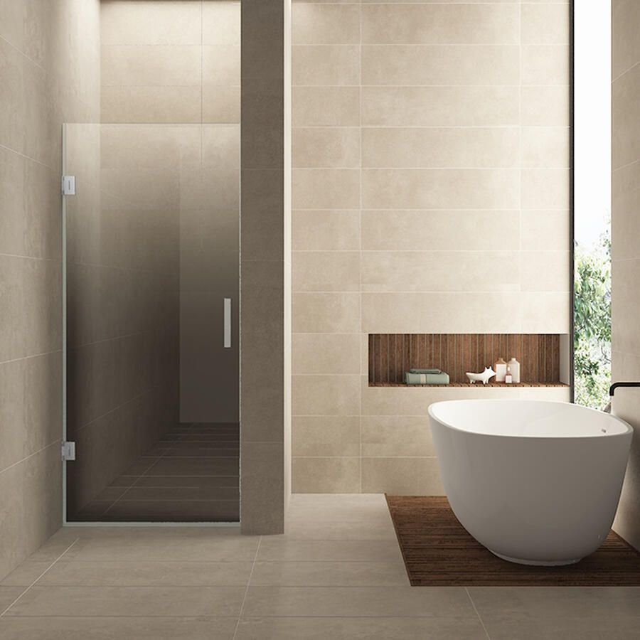 Wiesbaden Nisdeur Links Less 70x200 cm 8 mm Nano Spiegelrook- Naar Helder Glas Chroom