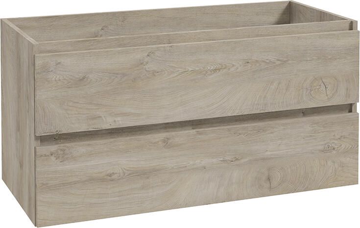 Wiesbaden Onderkast Alvara 100x46 cm 2 Laden 1 Uitsparing Grijs Eiken