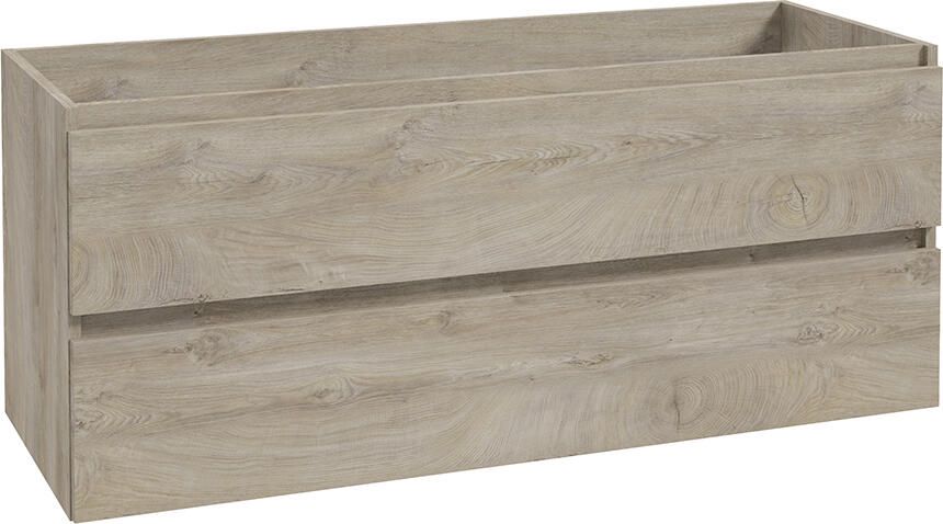 Wiesbaden Onderkast Alvara 120x46 cm 2 Laden 2 Uitsparingen Grijs Eiken