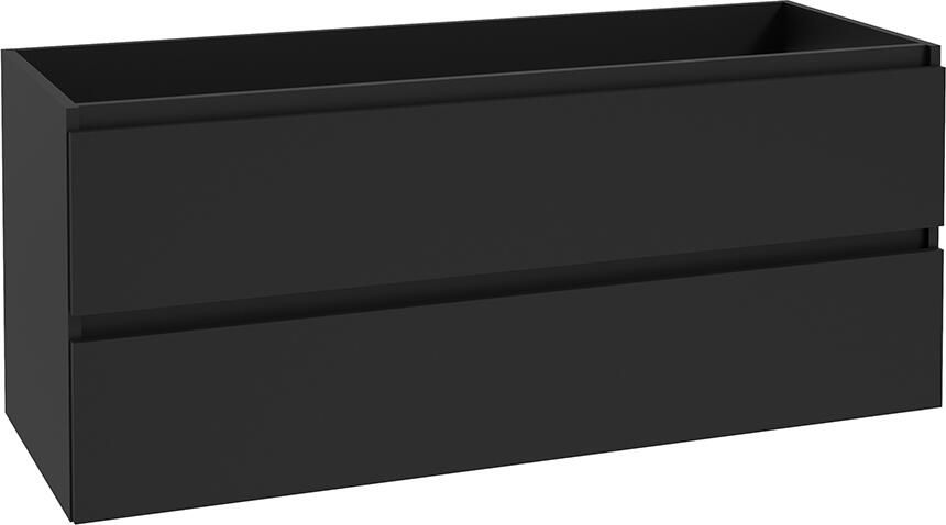 Wiesbaden Onderkast Alvara 120x46 cm 2 Laden 2 Uitsparingen Mat Zwart