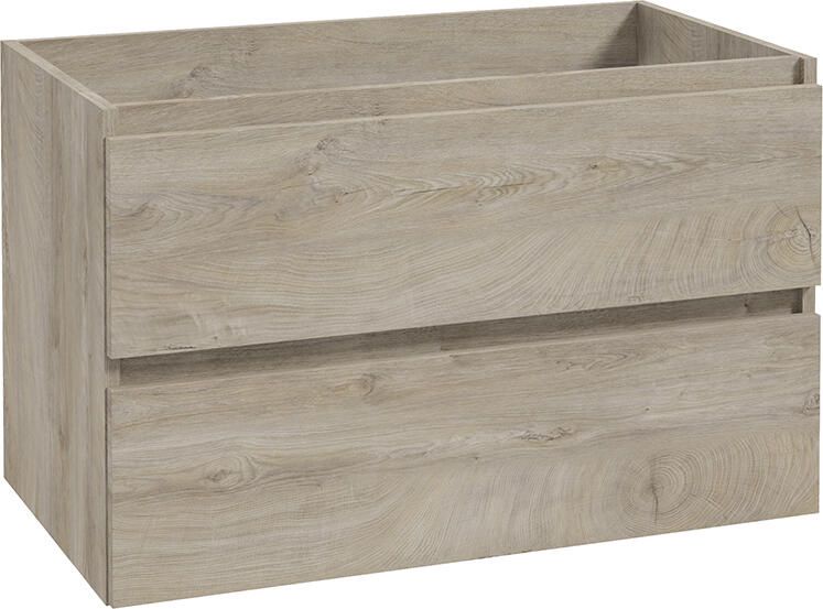 Wiesbaden Onderkast Alvara 80x46 cm 2 Laden 1 Uitsparing Grijs Eiken