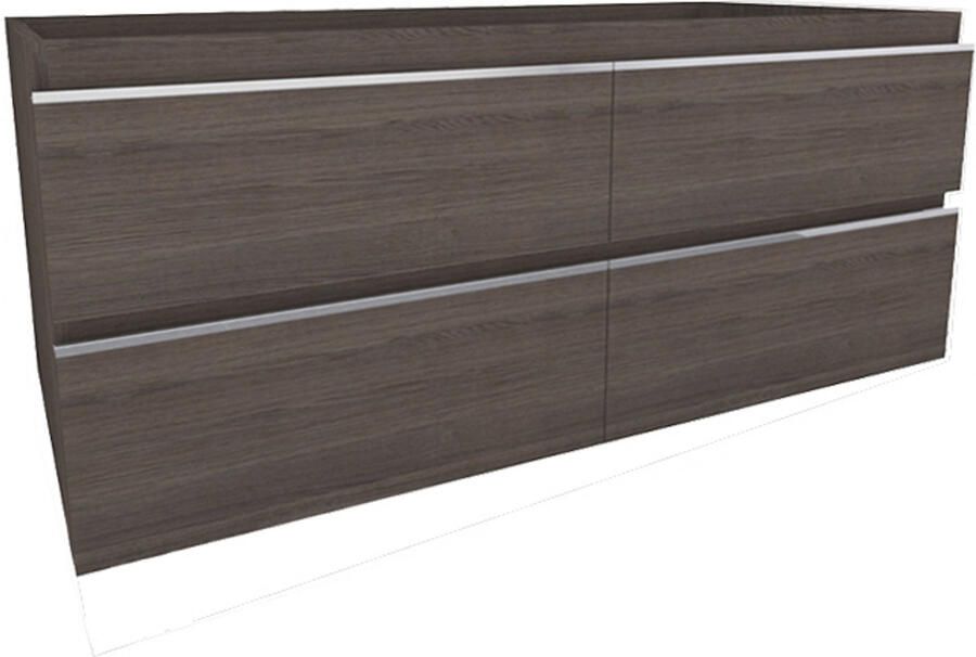 Xellanz Tigris onderkast met 4 laden 2 uitsparingen 120 x 46 cm houtnerf grijs