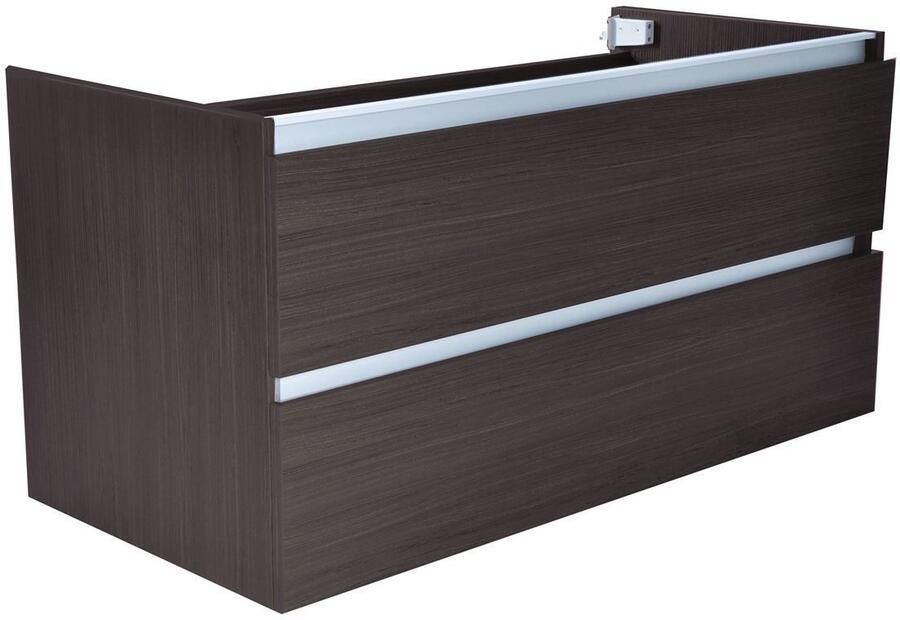 Wiesbaden Badkamermeubel Onderkast Vision Hangend 100x50x47cm MDF Houtnerf Grijs Softclose Greeploos