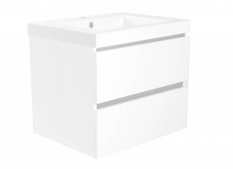 Wiesbaden Badkamermeubel Onderkast Vision Hangend 60x50x47cm MDF Hoogglans Wit Softclose Greeploos