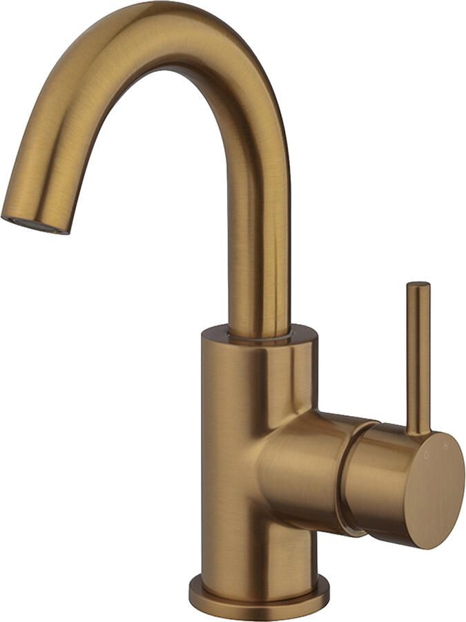 1219 Wiesbaden Caral opbouw wastafelkraan met draaibare uitloop geborsteld brons koper